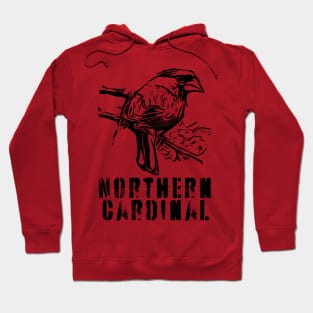 Northern Cardinal BW Hoodie